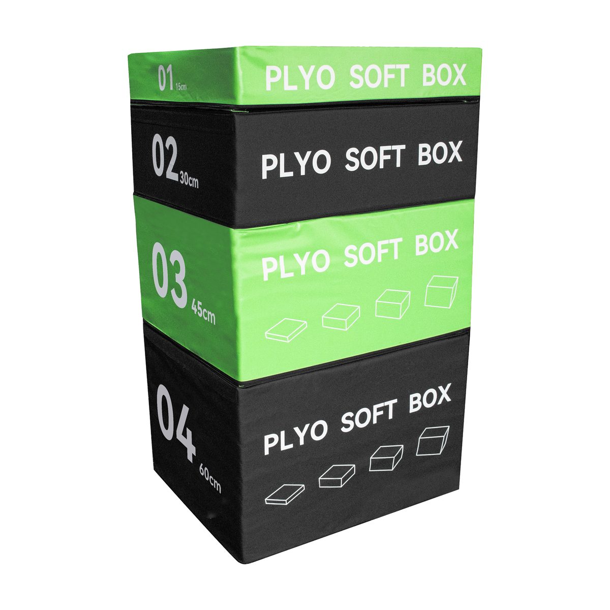 4 Piece Soft Plyo Box Set Gym Fitness Plyometric Foam Jumping Box (2/4)