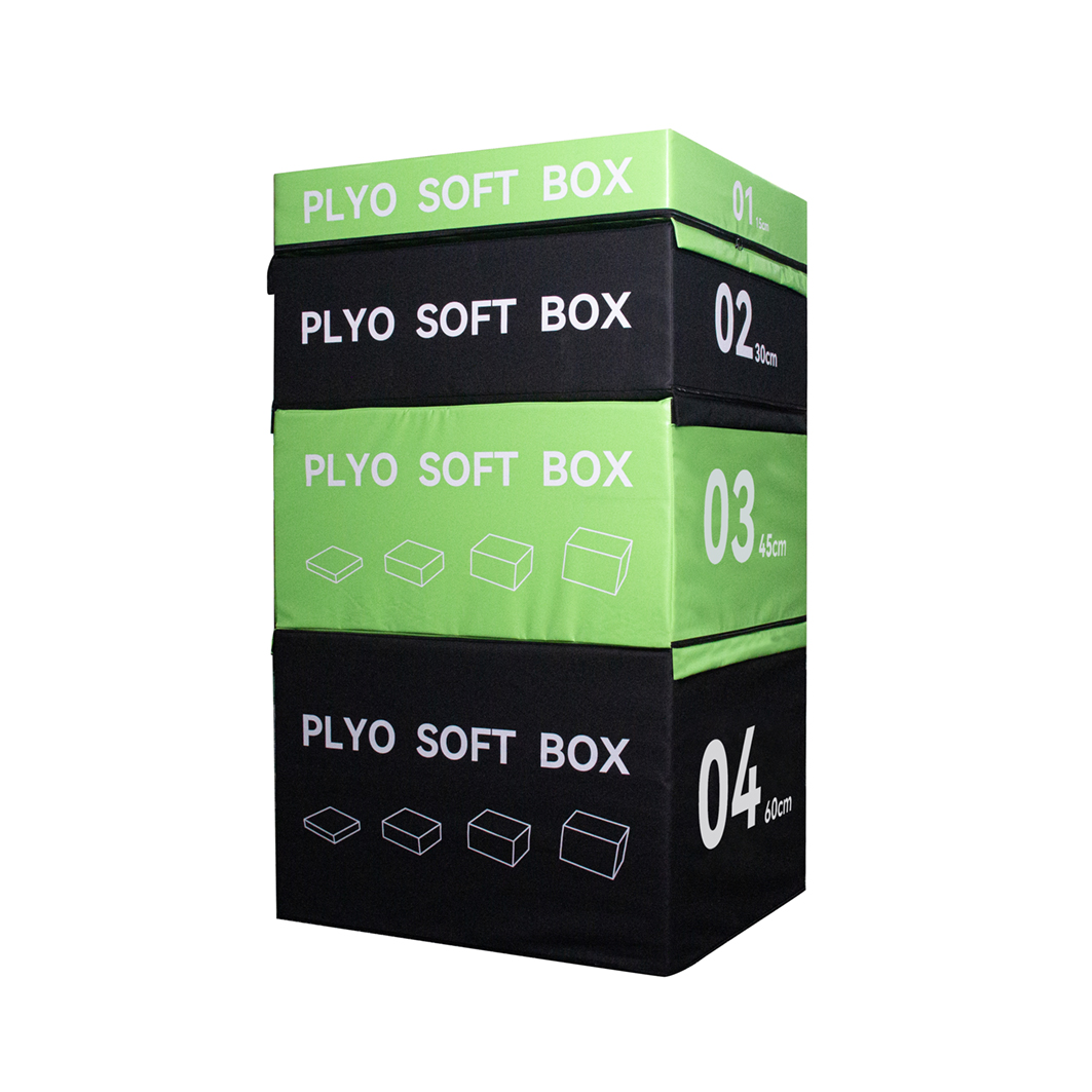 4 Piece Soft Plyo Box Set Gym Fitness Plyometric Foam Jumping Box