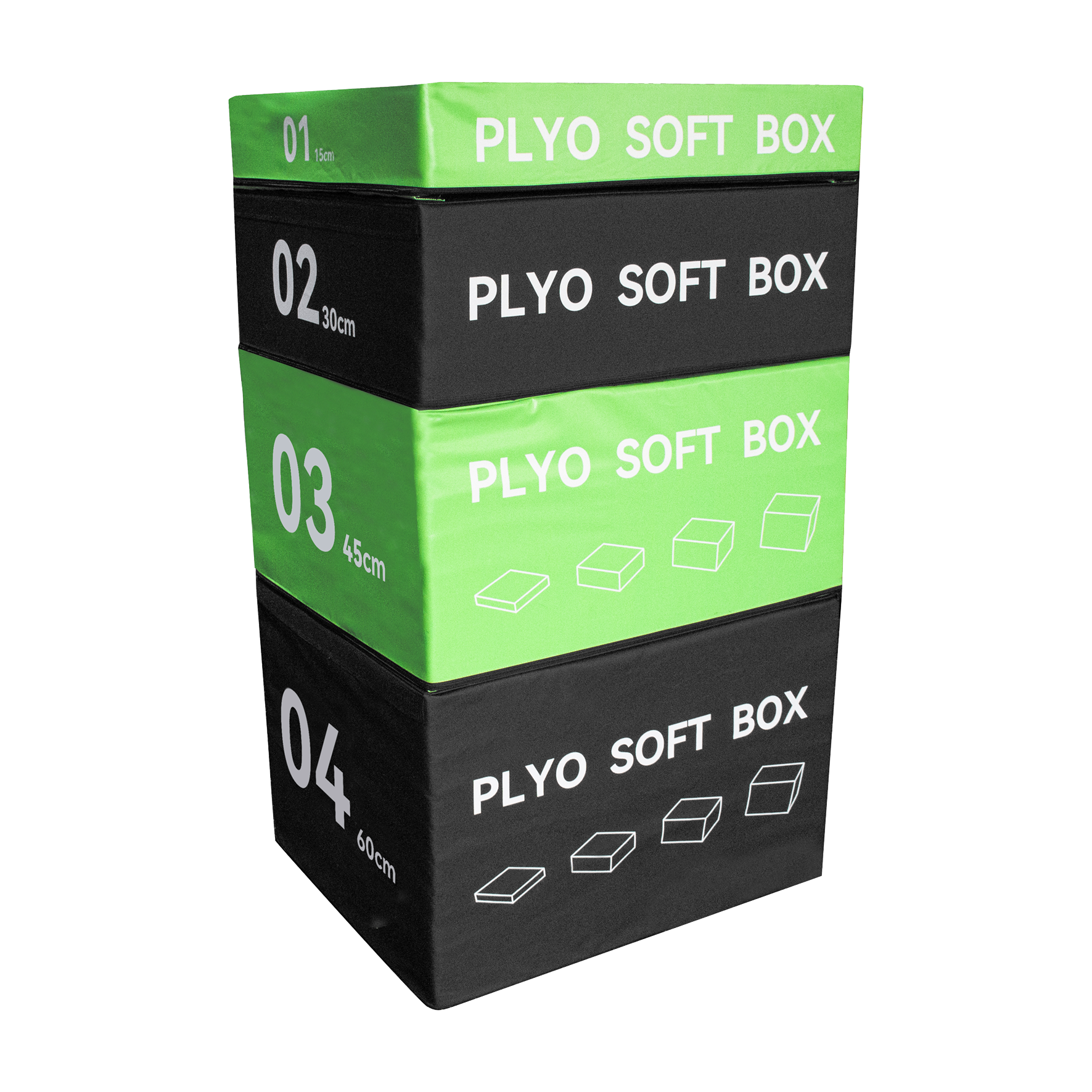 4 Piece Soft Plyo Box Set Gym Fitness Plyometric Foam Jumping Box
