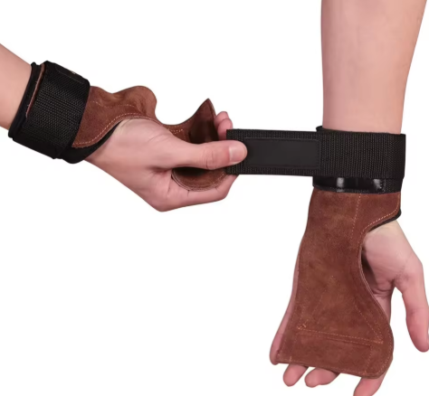 Heavy Duty Durable Power Lifting Gym Hand Grip Pads with Wrist Strap